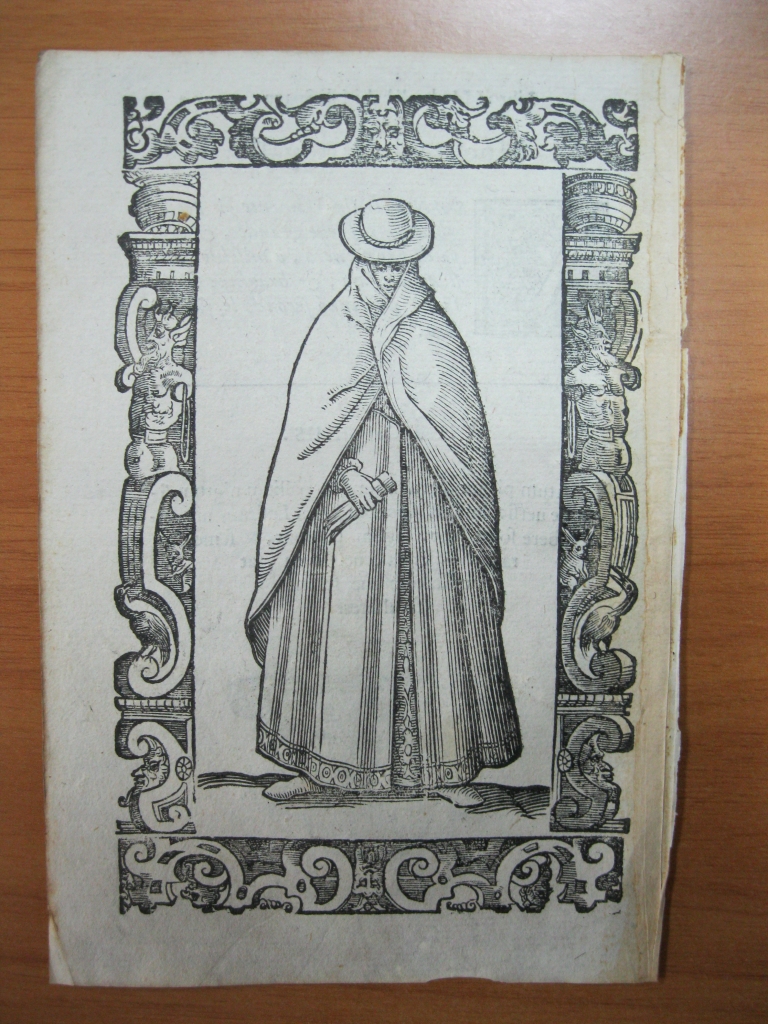 Xilografía de una mujer de Portugal, 1598. Vecellio/Sessa